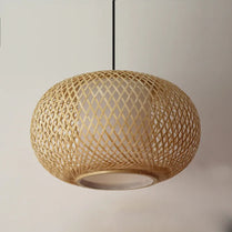 Hand knitted Bamboo Pendant Light,Japan style E27 for restaurant bedroom Rustic rattan art lampadario industrial lamp suspendues by Zhongsan | Souqify