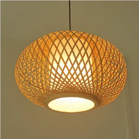 Hand knitted Bamboo Pendant Light,Japan style E27 for restaurant bedroom Rustic rattan art lampadario industrial lamp suspendues by Zhongsan | Souqify