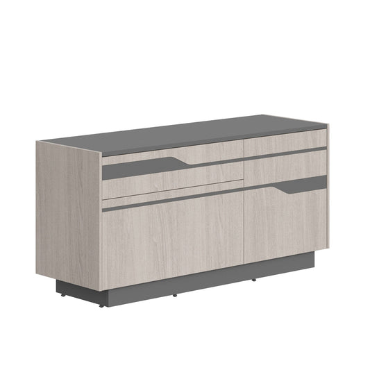 HIGH EXECUTIVE CREDENZA MADE IN 12MM MDF + NATURAL OAK VENEER by Treejar | Souqify