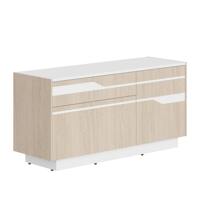 HIGH EXECUTIVE CREDENZA MADE IN 12MM MDF + NATURAL OAK VENEER by Treejar | Souqify