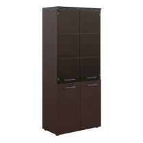 HIGH EXECUTIVE FULL HEIGHT CABINET MADE IN E1 LAMINATE CHIPBOARD WITH GLASS & WOODEN SWING DOOR AND GLOSSY ACRYLIC 3D 2MM EDGES by Treejar | Souqify