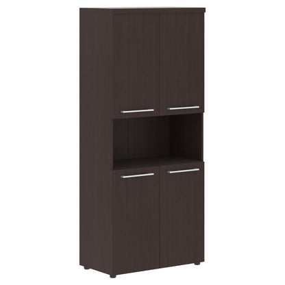 HIGH EXECUTIVE FULL HEIGHT CABINET, MADE IN E1 LAMINATE CHIPBOARD, WITH OPEN SHELF AND WOODEN SWING DOORS by Treejar | Souqify