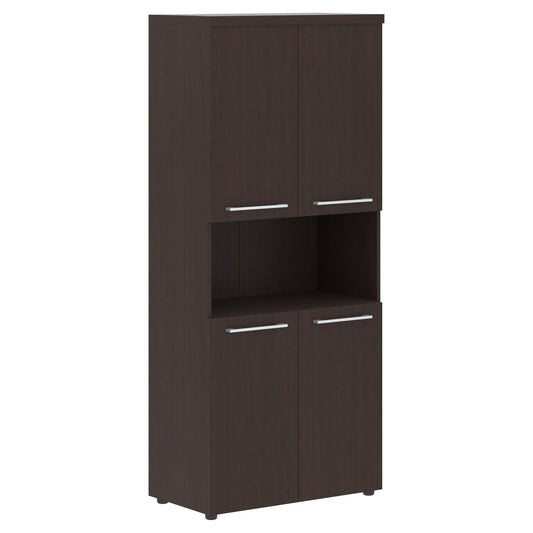 HIGH EXECUTIVE FULL HEIGHT CABINET, MADE IN E1 LAMINATE CHIPBOARD, WITH OPEN SHELF AND WOODEN SWING DOORS by Treejar | Souqify