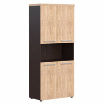 HIGH EXECUTIVE FULL HEIGHT CABINET, MADE IN E1 LAMINATE CHIPBOARD, WITH OPEN SHELF AND WOODEN SWING DOORS by Treejar | Souqify