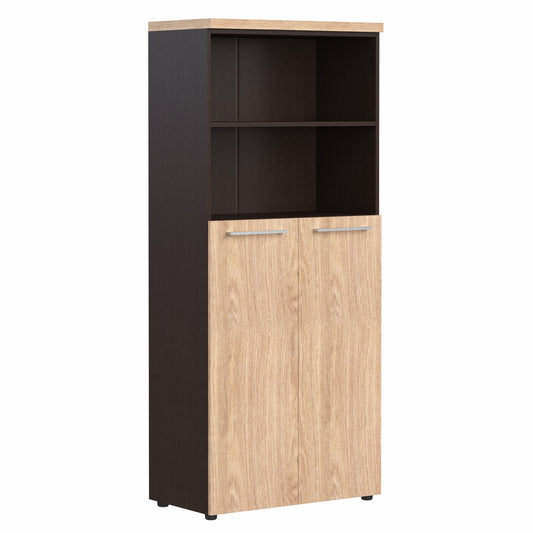 HIGH EXECUTIVE FULL HEIGHT CABINET, MADE IN E1 LAMINATE CHIPBOARD, WITH OPEN SHELVES & SWING DOORS by Treejar | Souqify