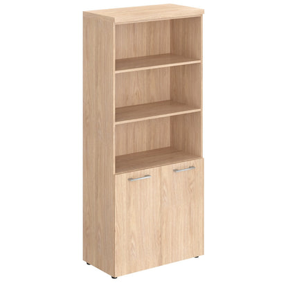 HIGH EXECUTIVE FULL HEIGHT CABINET MADE IN E1 LAMINATE CHIPBOARD WITH OPEN SHELVES, WOODEN SWING DOOR AND GLOSSY ACRYLIC 3D 2MM EDGES by Treejar | Souqify