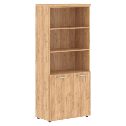 HIGH EXECUTIVE FULL HEIGHT CABINET MADE IN E1 LAMINATE CHIPBOARD WITH OPEN SHELVES, WOODEN SWING DOOR AND GLOSSY ACRYLIC 3D 2MM EDGES by Treejar | Souqify
