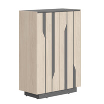 HIGH EXECUTIVE FULL HEIGHT CABINET MADE IN GENUINE OAK VENEER, DECORATIVE MILLING COATED WITH HIGH-RESISTANT PU-ENAMEL, WITH PUSH-TO-OPEN HETTICH DOOR HINGES by Treejar | Souqify