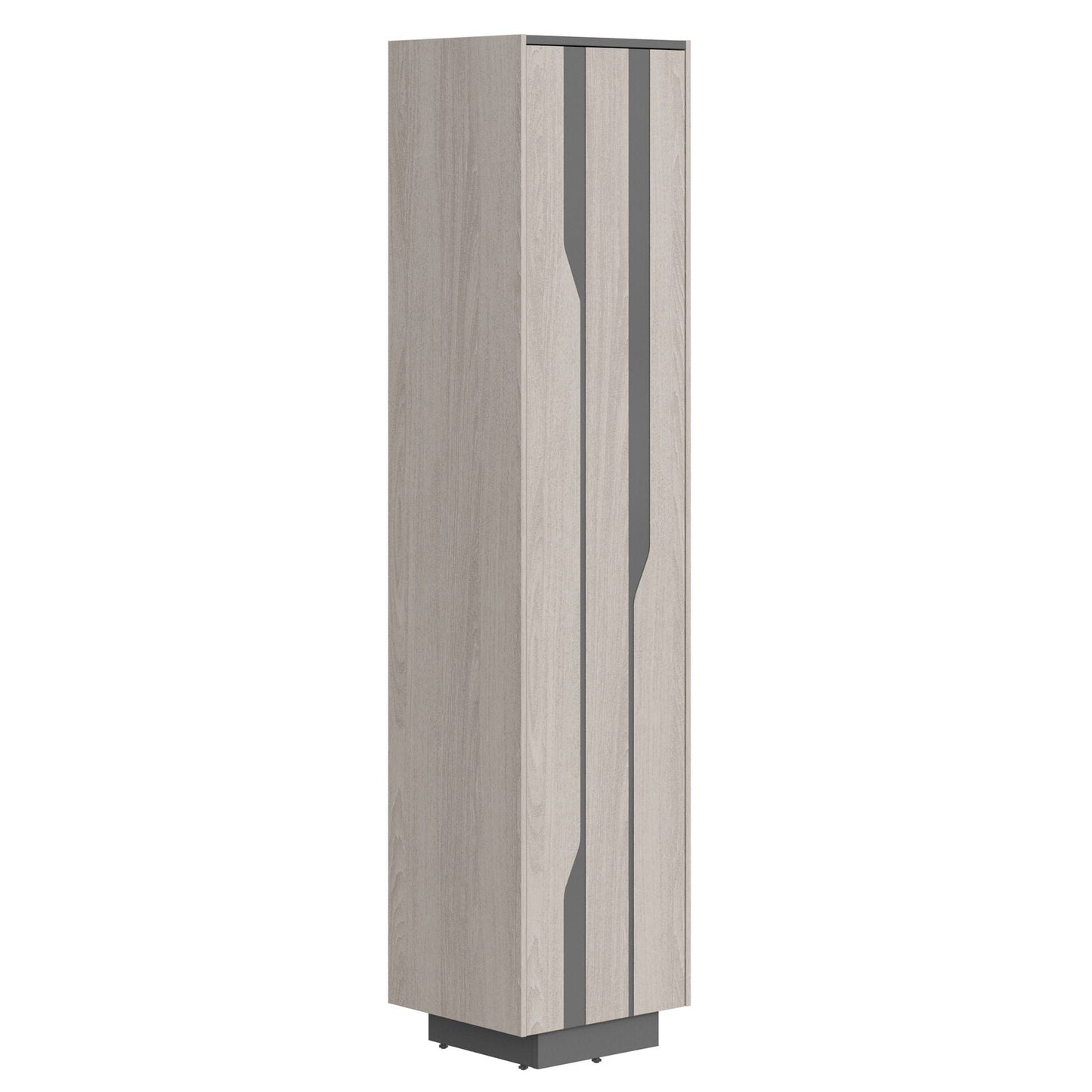 HIGH EXECUTIVE FULL HEIGHT CABINET MADE IN GENUINE OAK VENEER, DECORATIVE MILLING COATED WITH HIGH-RESISTANT PU-ENAMEL, WITH PUSH-TO-OPEN HETTICH DOOR HINGES by Treejar | Souqify