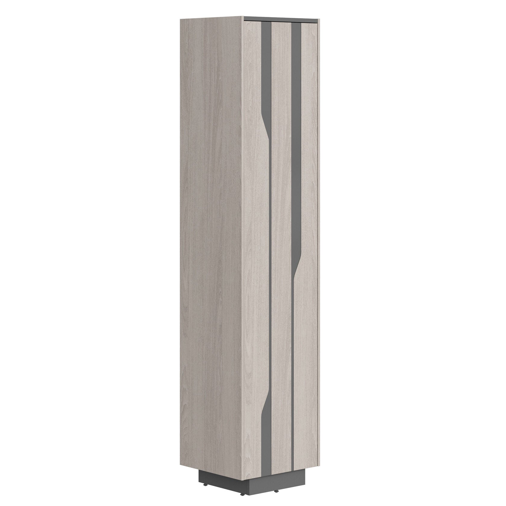 HIGH EXECUTIVE FULL HEIGHT CABINET MADE IN GENUINE OAK VENEER, DECORATIVE MILLING COATED WITH HIGH-RESISTANT PU-ENAMEL, WITH PUSH-TO-OPEN HETTICH DOOR HINGES by Treejar | Souqify
