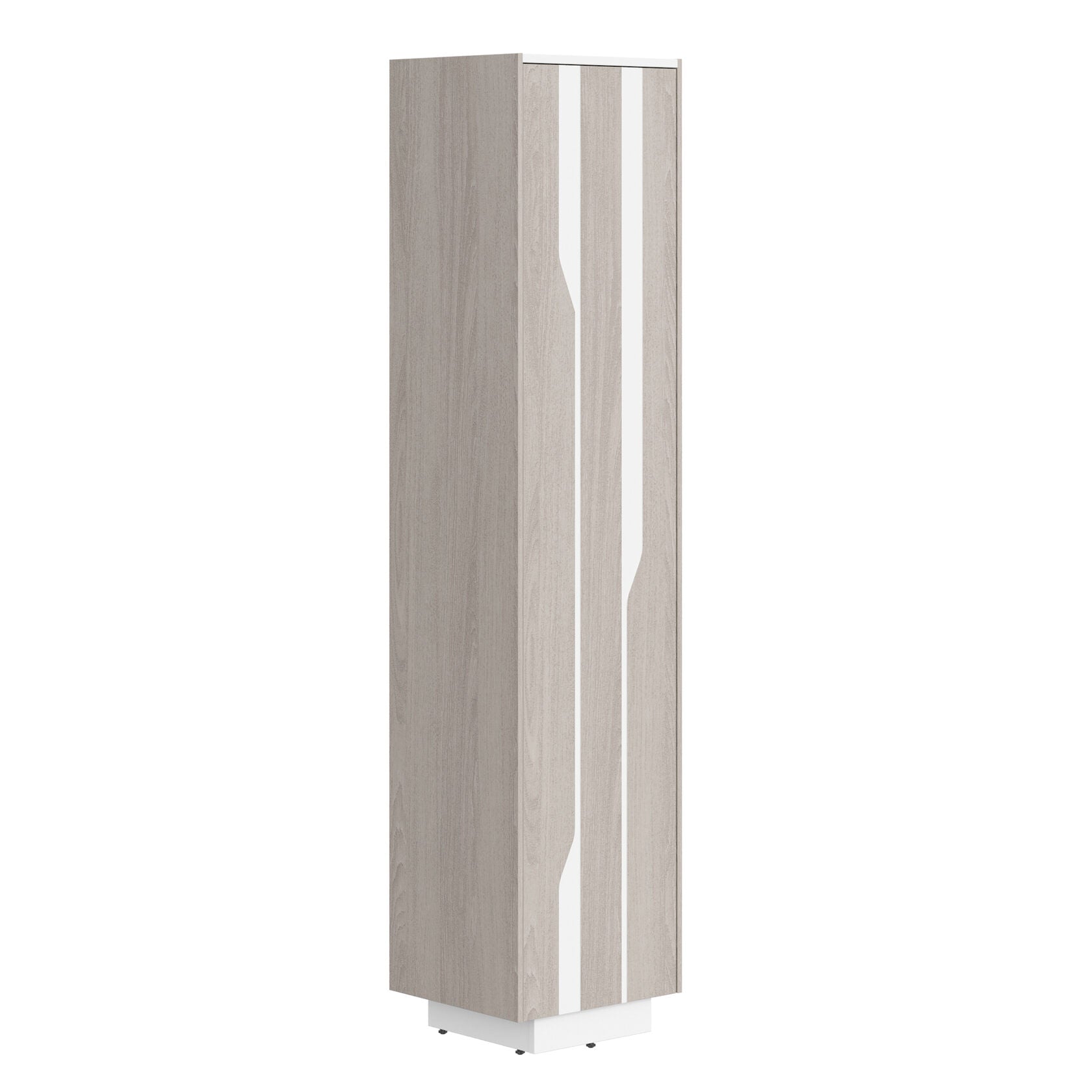 HIGH EXECUTIVE FULL HEIGHT CABINET MADE IN GENUINE OAK VENEER, DECORATIVE MILLING COATED WITH HIGH-RESISTANT PU-ENAMEL, WITH PUSH-TO-OPEN HETTICH DOOR HINGES by Treejar | Souqify