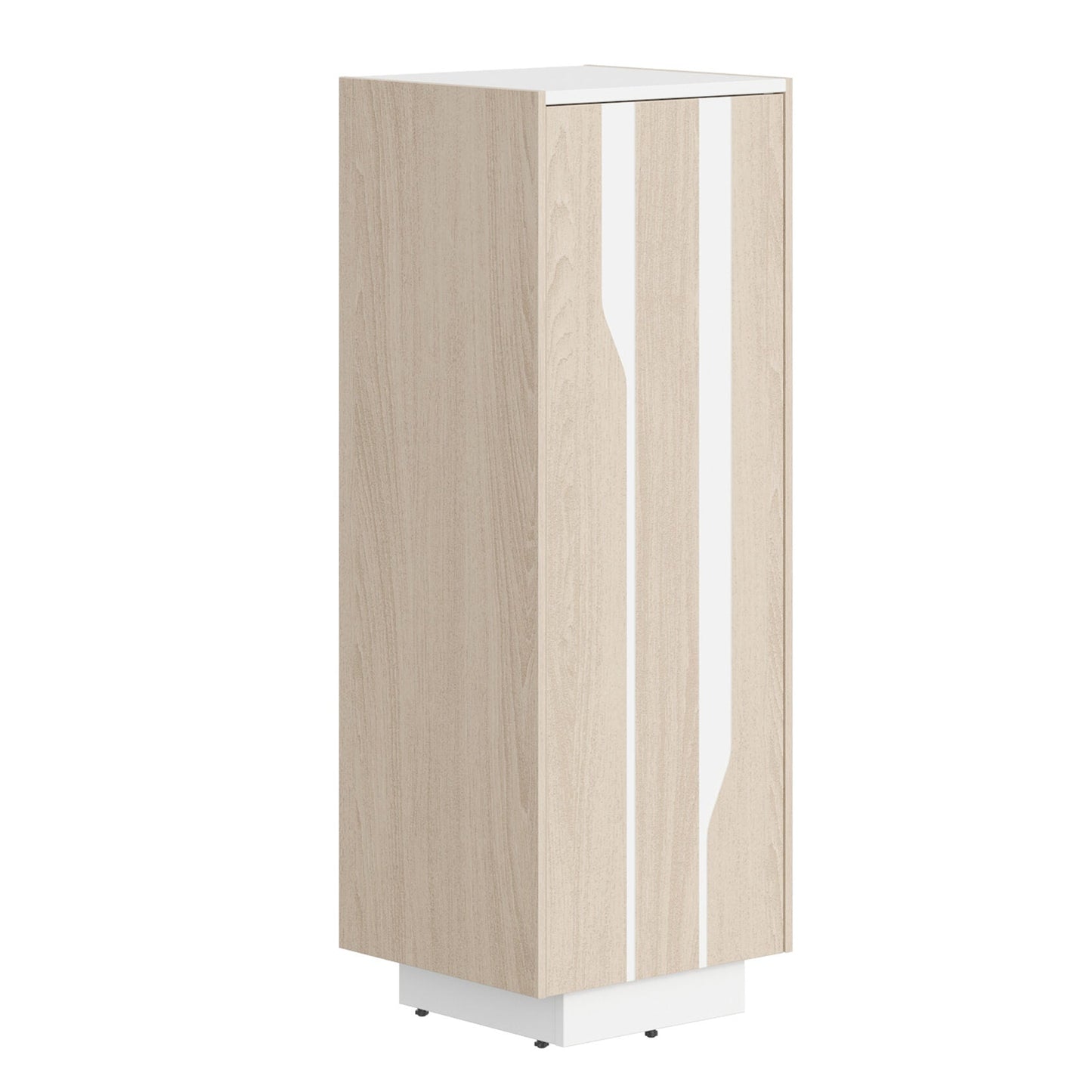 HIGH EXECUTIVE FULL HEIGHT CABINET MADE IN GENUINE OAK VENEER, DECORATIVE MILLING COATED WITH HIGH-RESISTANT PU-ENAMEL, WITH PUSH-TO-OPEN HETTICH DOOR HINGES by Treejar | Souqify