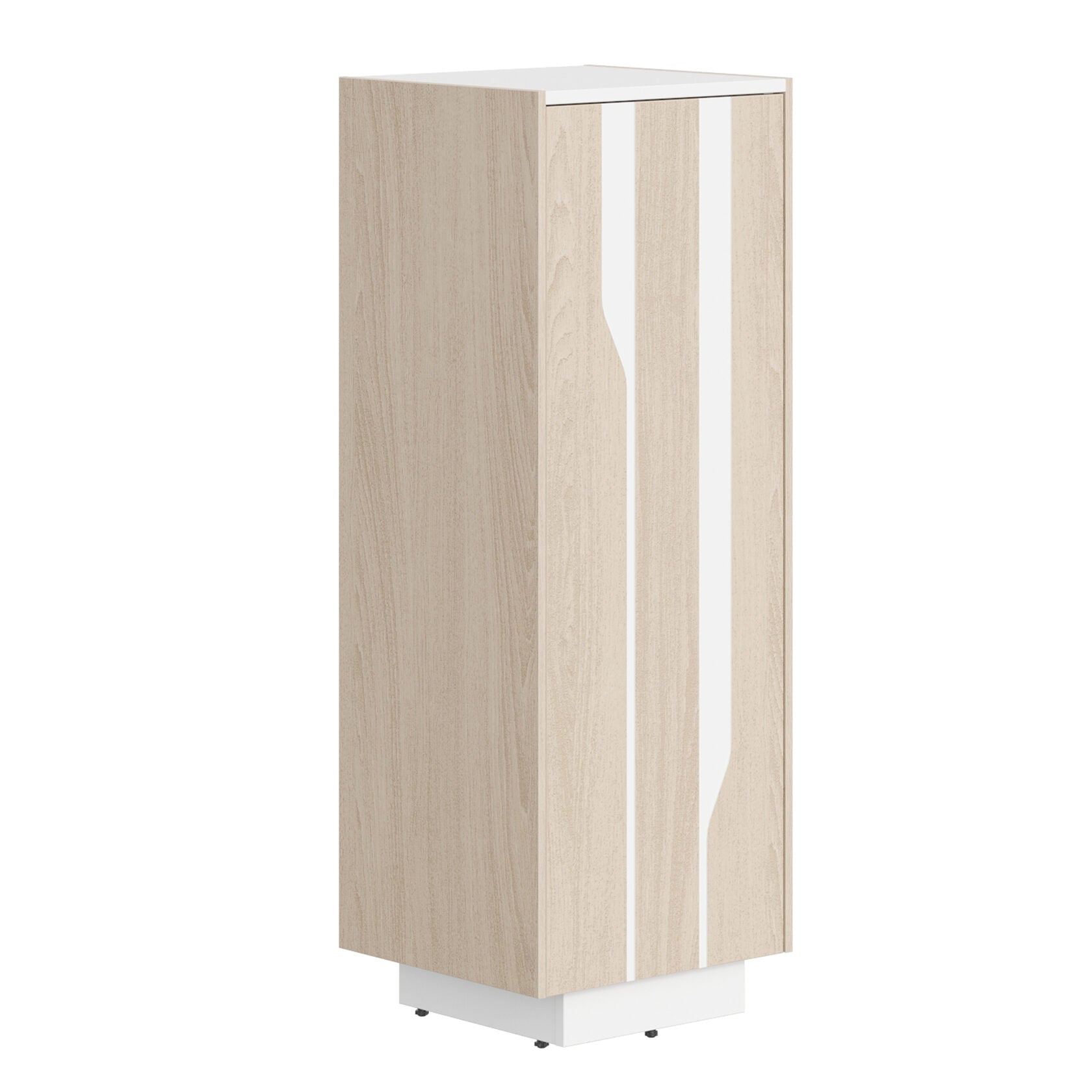 HIGH EXECUTIVE FULL HEIGHT CABINET MADE IN GENUINE OAK VENEER, DECORATIVE MILLING COATED WITH HIGH-RESISTANT PU-ENAMEL, WITH PUSH-TO-OPEN HETTICH DOOR HINGES by Treejar | Souqify