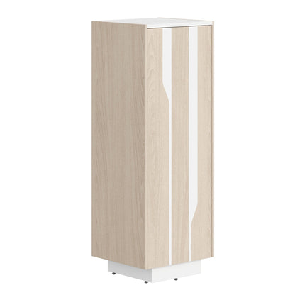 HIGH EXECUTIVE FULL HEIGHT CABINET MADE IN GENUINE OAK VENEER, DECORATIVE MILLING COATED WITH HIGH-RESISTANT PU-ENAMEL, WITH PUSH-TO-OPEN HETTICH DOOR HINGES by Treejar | Souqify