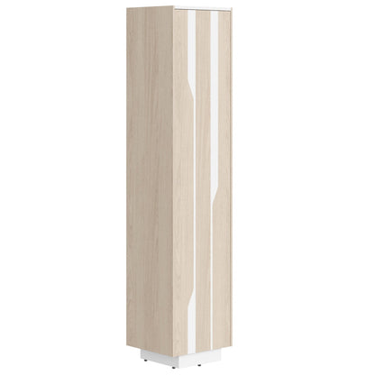 HIGH EXECUTIVE FULL HEIGHT CABINET MADE IN GENUINE OAK VENEER, DECORATIVE MILLING COATED WITH HIGH-RESISTANT PU-ENAMEL, WITH PUSH-TO-OPEN HETTICH DOOR HINGES by Treejar | Souqify