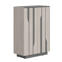 HIGH EXECUTIVE FULL HEIGHT CABINET MADE IN GENUINE OAK VENEER, DECORATIVE MILLING COATED WITH HIGH-RESISTANT PU-ENAMEL, WITH PUSH-TO-OPEN HETTICH DOOR HINGES by Treejar | Souqify