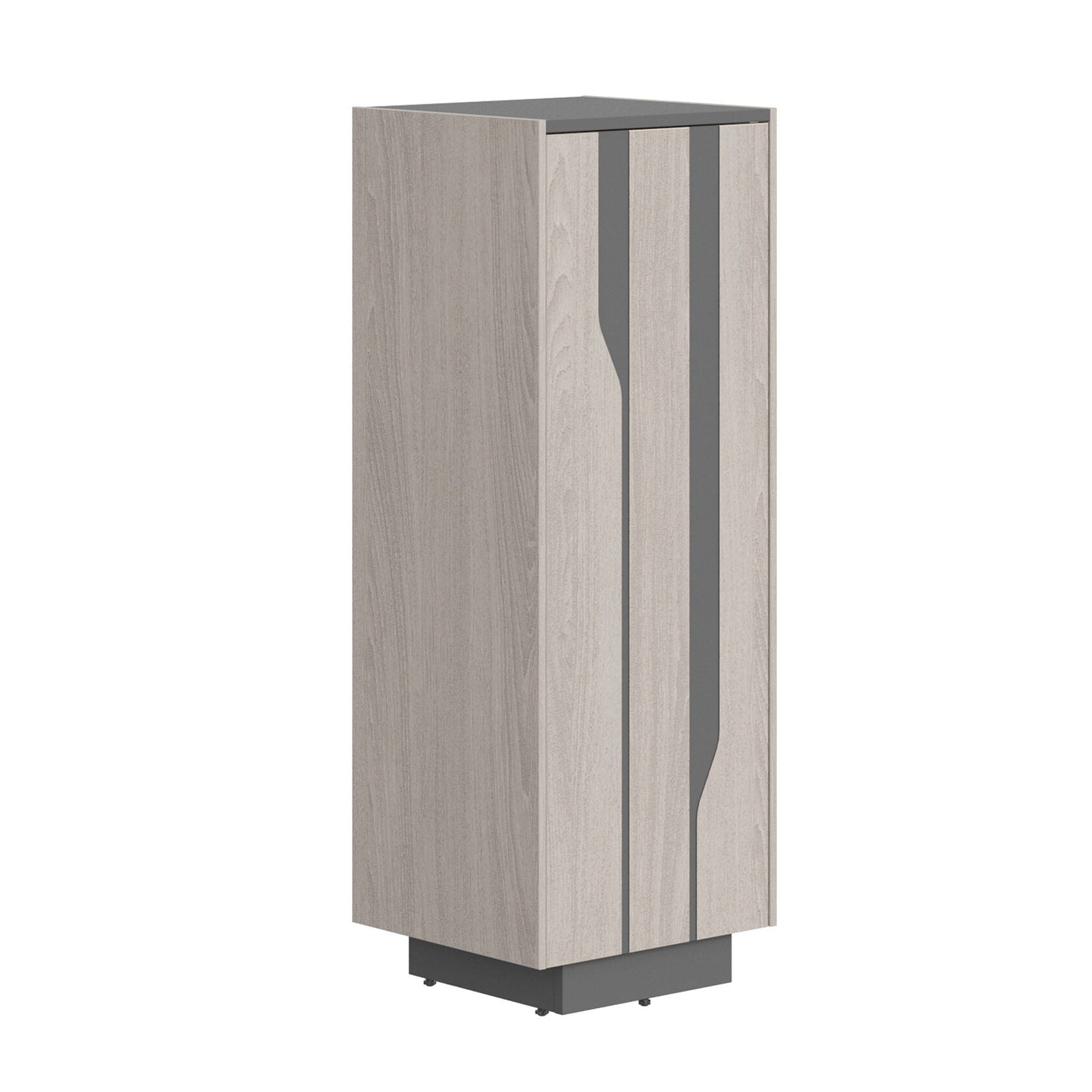 HIGH EXECUTIVE FULL HEIGHT CABINET MADE IN GENUINE OAK VENEER, DECORATIVE MILLING COATED WITH HIGH-RESISTANT PU-ENAMEL, WITH PUSH-TO-OPEN HETTICH DOOR HINGES by Treejar | Souqify