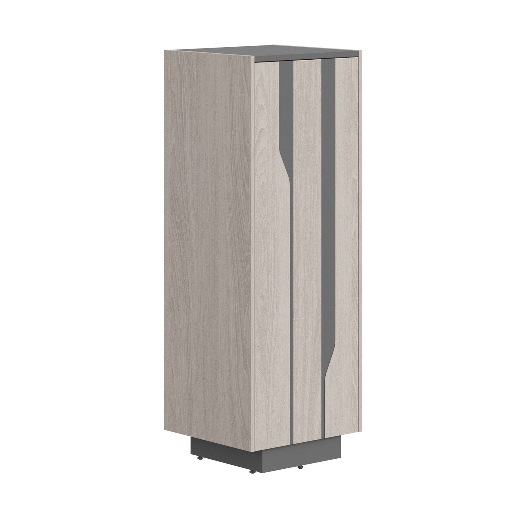 HIGH EXECUTIVE FULL HEIGHT CABINET MADE IN GENUINE OAK VENEER, DECORATIVE MILLING COATED WITH HIGH-RESISTANT PU-ENAMEL, WITH PUSH-TO-OPEN HETTICH DOOR HINGES by Treejar | Souqify