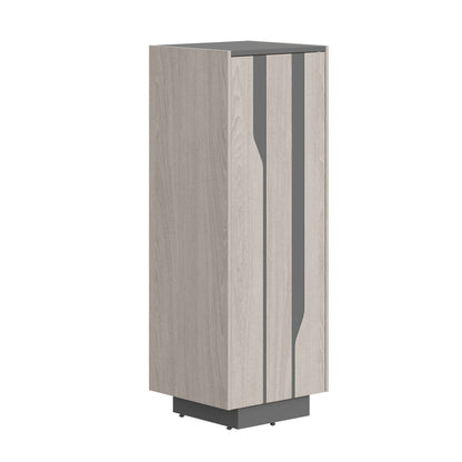 HIGH EXECUTIVE FULL HEIGHT CABINET MADE IN GENUINE OAK VENEER, DECORATIVE MILLING COATED WITH HIGH-RESISTANT PU-ENAMEL, WITH PUSH-TO-OPEN HETTICH DOOR HINGES by Treejar | Souqify