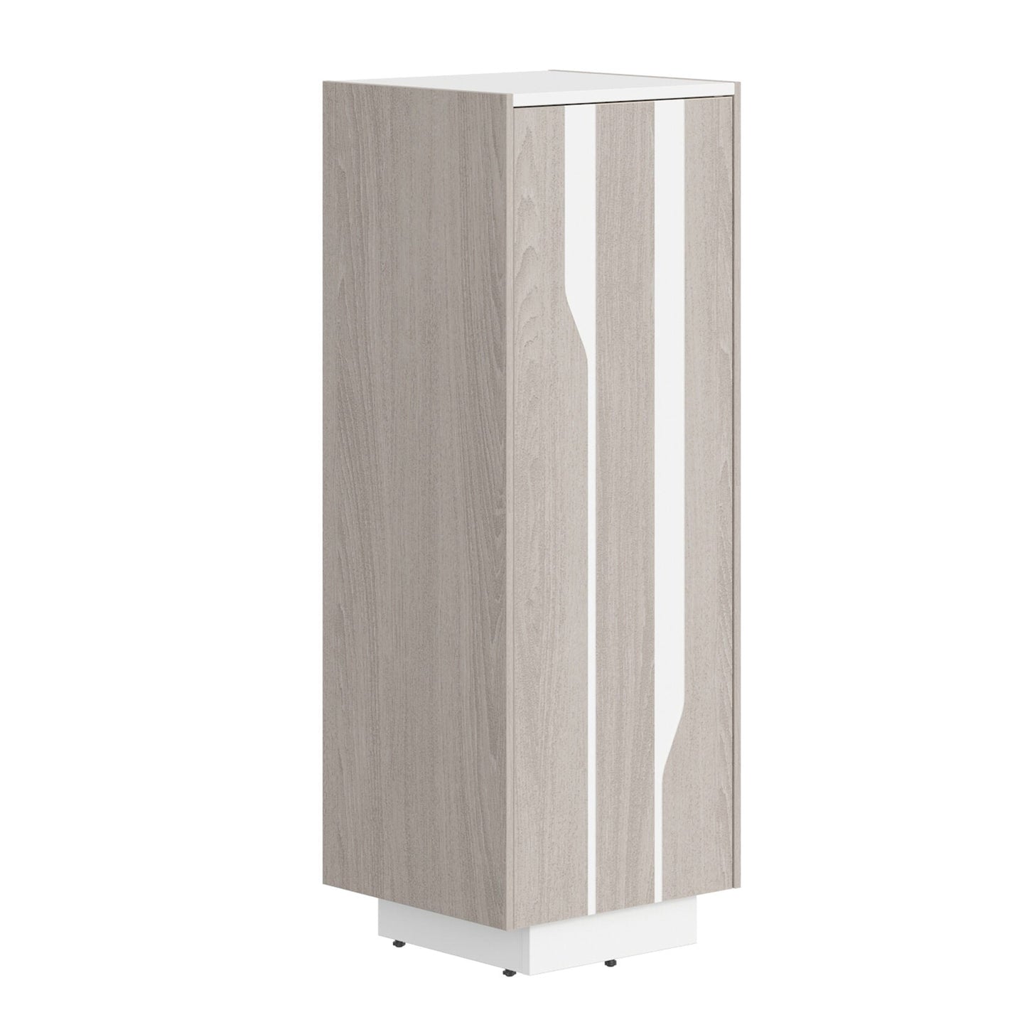 HIGH EXECUTIVE FULL HEIGHT CABINET MADE IN GENUINE OAK VENEER, DECORATIVE MILLING COATED WITH HIGH-RESISTANT PU-ENAMEL, WITH PUSH-TO-OPEN HETTICH DOOR HINGES by Treejar | Souqify