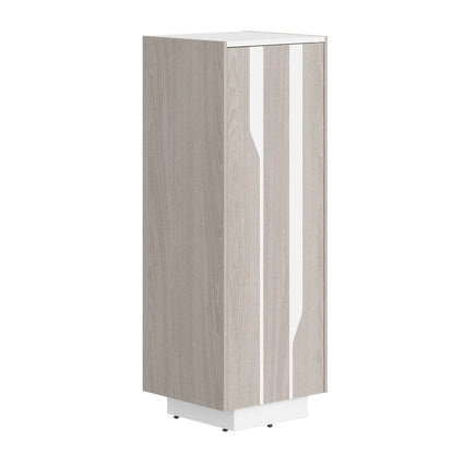 HIGH EXECUTIVE FULL HEIGHT CABINET MADE IN GENUINE OAK VENEER, DECORATIVE MILLING COATED WITH HIGH-RESISTANT PU-ENAMEL, WITH PUSH-TO-OPEN HETTICH DOOR HINGES by Treejar | Souqify
