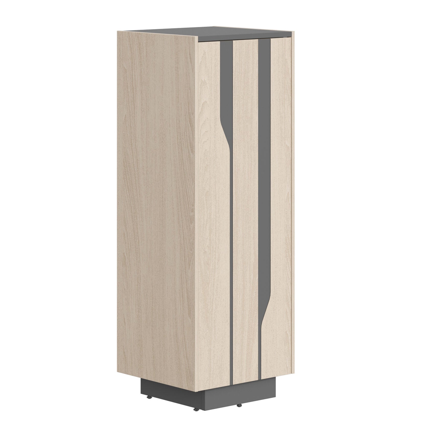 HIGH EXECUTIVE FULL HEIGHT CABINET MADE IN GENUINE OAK VENEER, DECORATIVE MILLING COATED WITH HIGH-RESISTANT PU-ENAMEL, WITH PUSH-TO-OPEN HETTICH DOOR HINGES by Treejar | Souqify