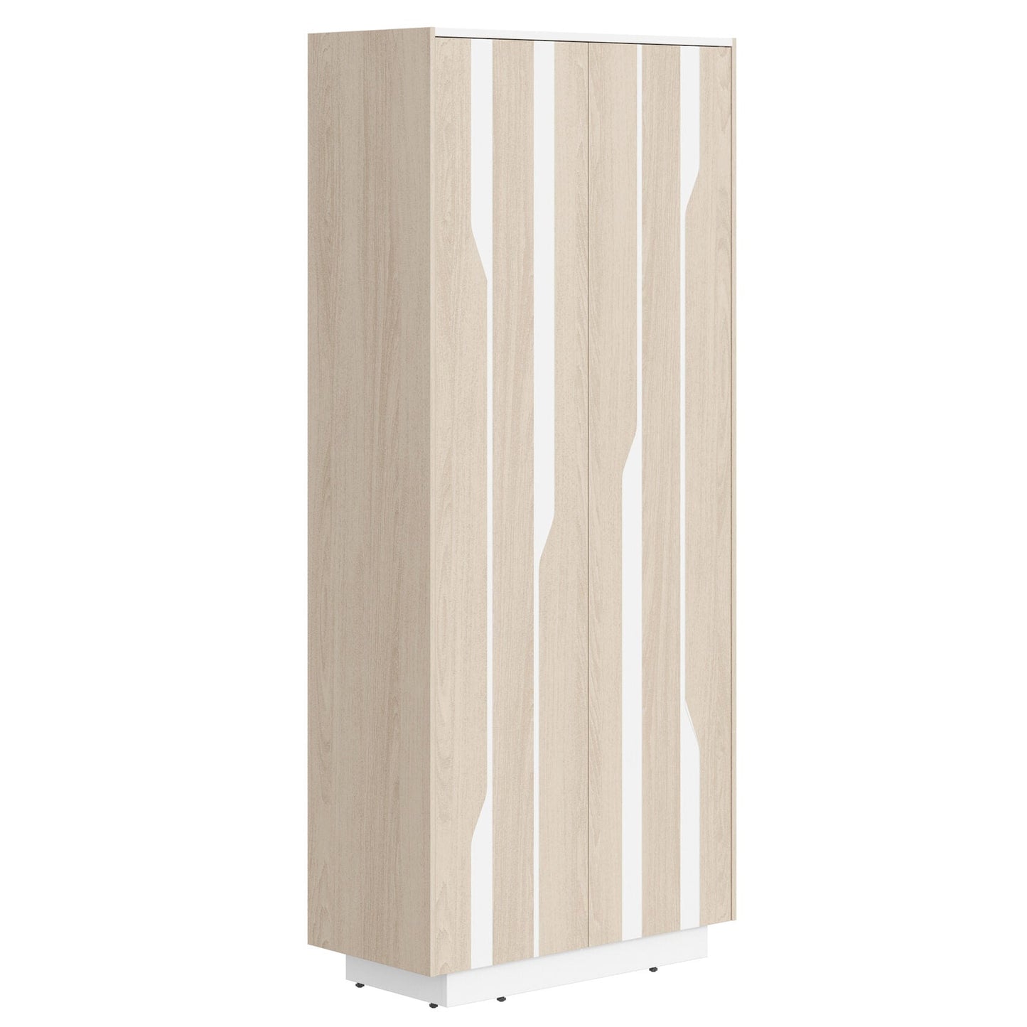 HIGH EXECUTIVE FULL HEIGHT CABINET MADE IN GENUINE OAK VENEER, DECORATIVE MILLING COATED WITH HIGH-RESISTANT PU-ENAMEL, WITH PUSH-TO-OPEN HETTICH DOOR HINGES by Treejar | Souqify
