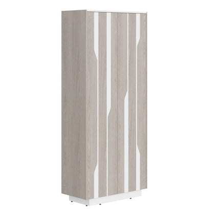 HIGH EXECUTIVE FULL HEIGHT CABINET MADE IN GENUINE OAK VENEER, DECORATIVE MILLING COATED WITH HIGH-RESISTANT PU-ENAMEL, WITH PUSH-TO-OPEN HETTICH DOOR HINGES by Treejar | Souqify