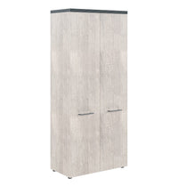 HIGH EXECUTIVE FULL HEIGHT WARDROBE MADE IN E1 LAMINATE CHIPBOARD WITH WOODEN SWING DOOR AND GLOSSY ACRYLIC 3D 2MM EDGES by Treejar | Souqify