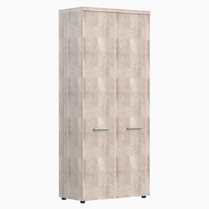 HIGH EXECUTIVE FULL HEIGHT WARDROBE MADE IN E1 LAMINATE CHIPBOARD WITH WOODEN SWING DOOR AND GLOSSY ACRYLIC 3D 2MM EDGES by Treejar | Souqify