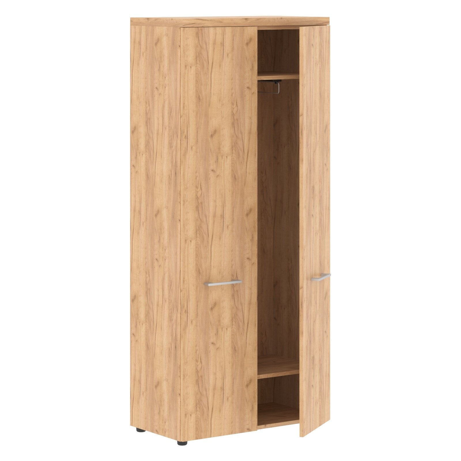 HIGH EXECUTIVE FULL HEIGHT WARDROBE MADE IN E1 LAMINATE CHIPBOARD WITH WOODEN SWING DOOR AND GLOSSY ACRYLIC 3D 2MM EDGES by Treejar | Souqify