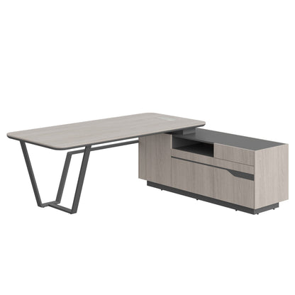 HIGH EXECUTIVE L SHAPE MEETING DESK MADE IN 12MM MDF + NATURAL OAK VENEER by Treejar | Souqify