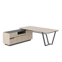 HIGH EXECUTIVE L SHAPE MEETING DESK MADE IN 12MM MDF + NATURAL OAK VENEER by Treejar | Souqify