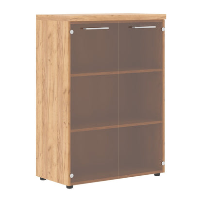 HIGH EXECUTIVE MEDIUM HEIGHT CABINET MADE IN E1 LAMINATE CHIPBOARD WITH GLASS SWING DOOR AND GLOSSY ACRYLIC 3D 2MM EDGES by Treejar | Souqify