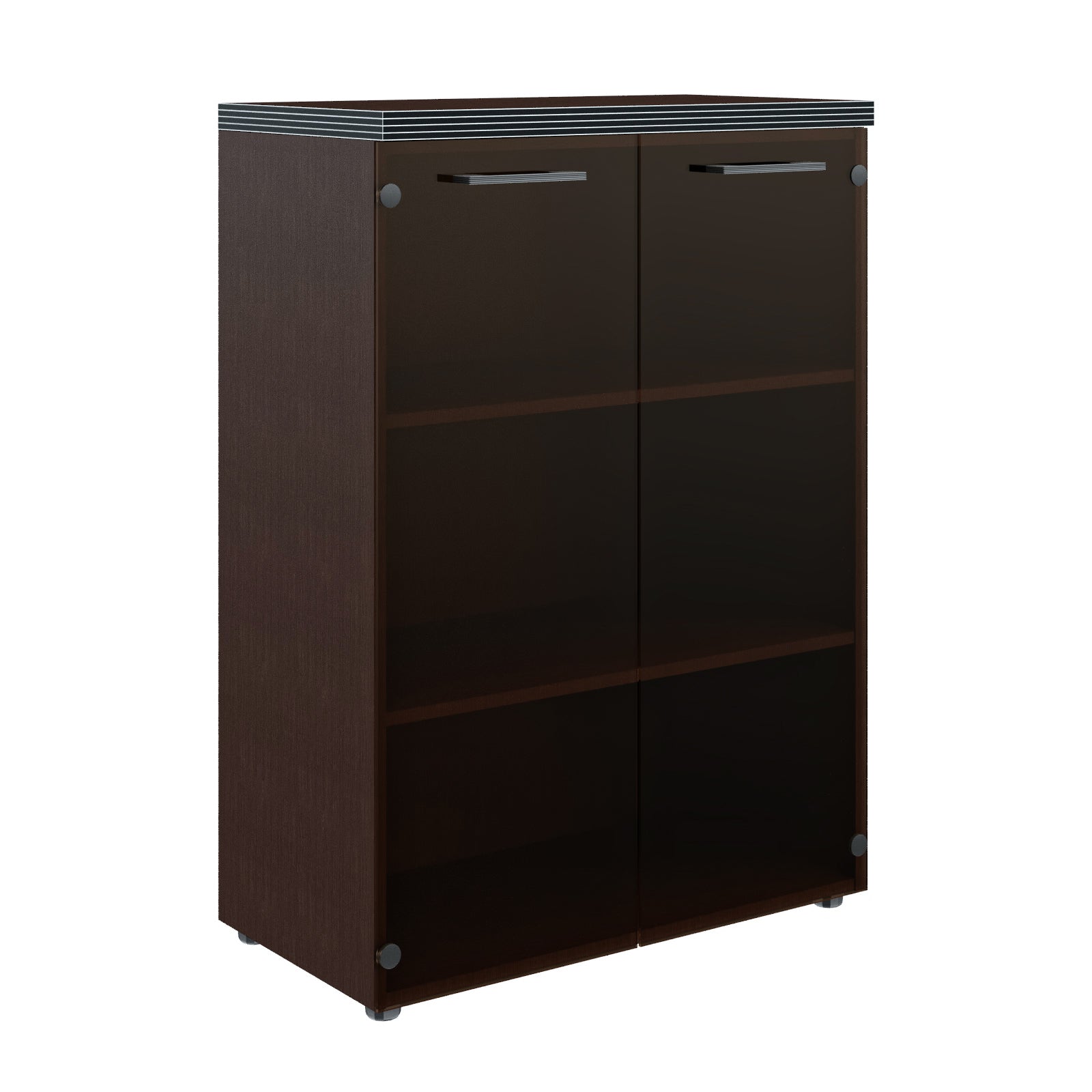 HIGH EXECUTIVE MEDIUM HEIGHT CABINET MADE IN E1 LAMINATE CHIPBOARD WITH GLASS SWING DOOR AND GLOSSY ACRYLIC 3D 2MM EDGES by Treejar | Souqify