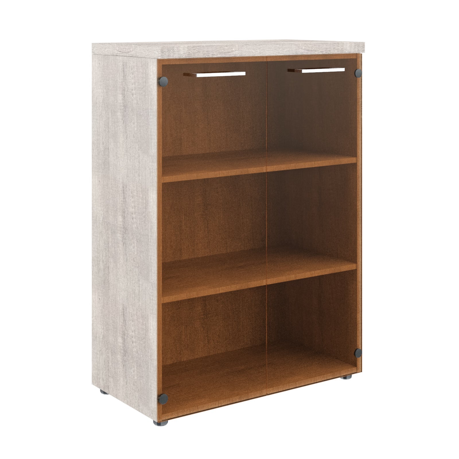HIGH EXECUTIVE MEDIUM HEIGHT CABINET MADE IN E1 LAMINATE CHIPBOARD WITH GLASS SWING DOOR AND GLOSSY ACRYLIC 3D 2MM EDGES by Treejar | Souqify