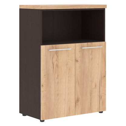 HIGH EXECUTIVE MEDIUM HEIGHT CABINET, MADE IN E1 LAMINATE CHIPBOARD, WITH OPEN SHELVES & SWING DOORS by Treejar | Souqify