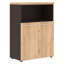 HIGH EXECUTIVE MEDIUM HEIGHT CABINET, MADE IN E1 LAMINATE CHIPBOARD, WITH OPEN SHELVES & SWING DOORS by Treejar | Souqify