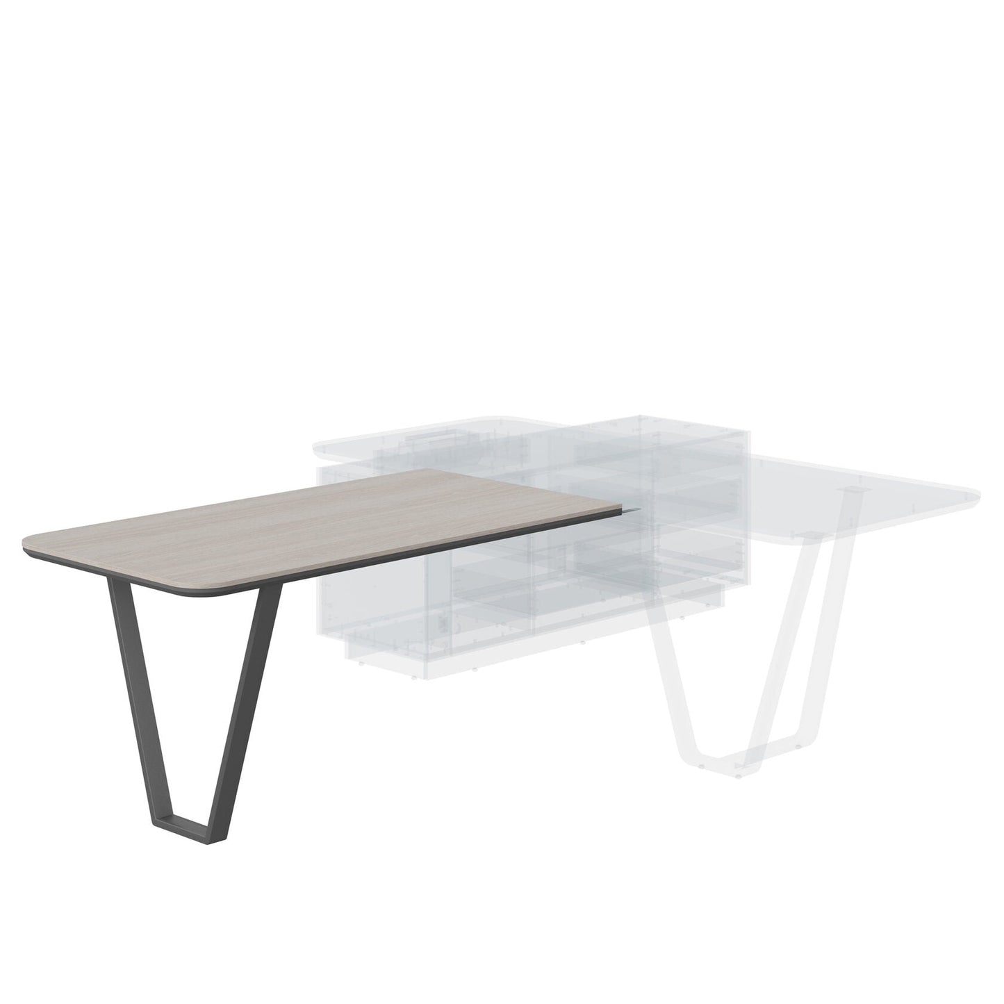HIGH EXECUTIVE MEETING DESK EXTENSION MADE IN 12MM MDF + NATURAL OAK VENEER by Treejar | Souqify