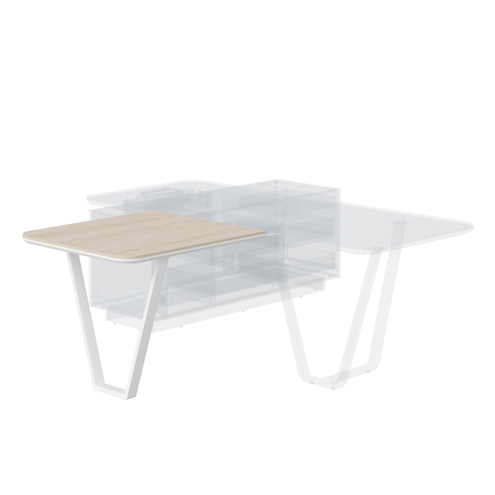 HIGH EXECUTIVE MEETING DESK EXTENSION MADE IN 12MM MDF + NATURAL OAK VENEER by Treejar | Souqify