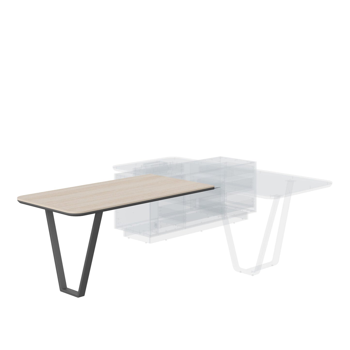 HIGH EXECUTIVE MEETING DESK EXTENSION MADE IN 12MM MDF + NATURAL OAK VENEER by Treejar | Souqify