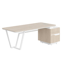 HIGH EXECUTIVE RECTANGULAR DESK MADE IN 12MM MDF + NATURAL OAK VENEER by Treejar | Souqify