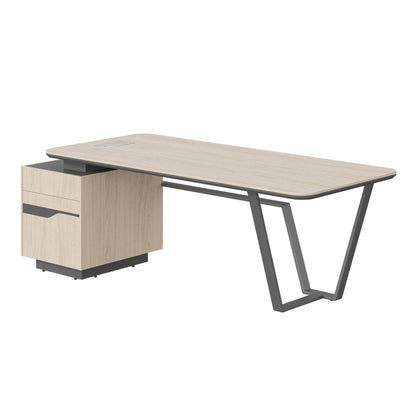 HIGH EXECUTIVE RECTANGULAR DESK MADE IN 12MM MDF + NATURAL OAK VENEER by Treejar | Souqify