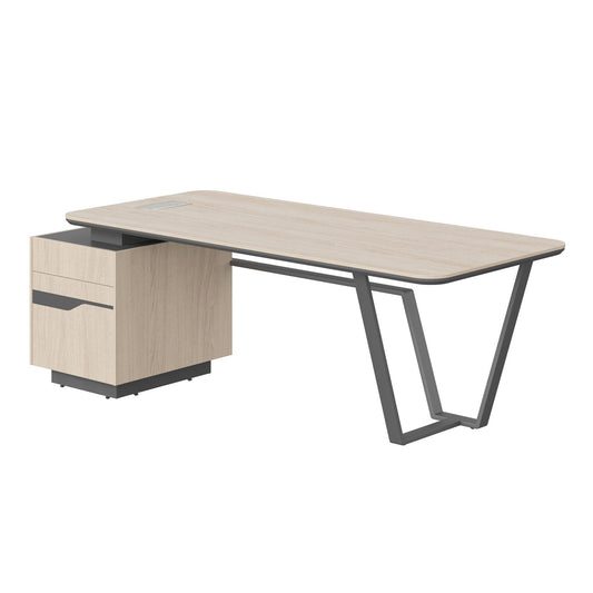 HIGH EXECUTIVE RECTANGULAR DESK MADE IN 12MM MDF + NATURAL OAK VENEER by Treejar | Souqify