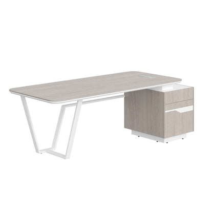 HIGH EXECUTIVE RECTANGULAR DESK MADE IN 12MM MDF + NATURAL OAK VENEER by Treejar | Souqify
