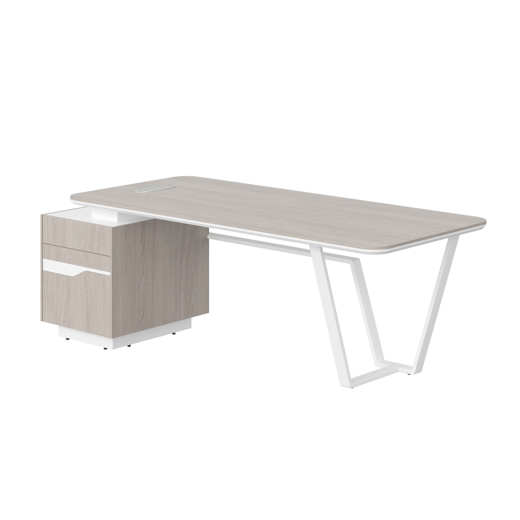 HIGH EXECUTIVE RECTANGULAR DESK MADE IN 12MM MDF + NATURAL OAK VENEER by Treejar | Souqify