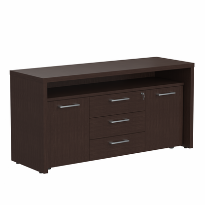HIGH EXECUTIVE RECTANGULAR SHAPE CREDENZA, MADE IN E1 LAMINATE CHIPBOARD, WITH FIVE DRAWERS AND GLOSSY ACRYLIC 3D 2MM EDGES by Treejar | Souqify