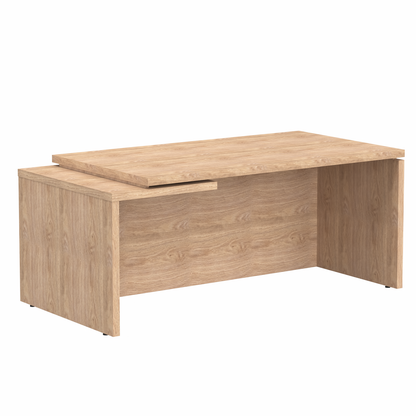 HIGH EXECUTIVE RECTANGULAR SHAPE DESK MADE IN E1 LAMINATE CHIPBOARD WITH GLOSSY ACRYLIC 3D 2MM EDGES, FULL WOODEN MODESTY PANEL AND LEGS by Treejar | Souqify