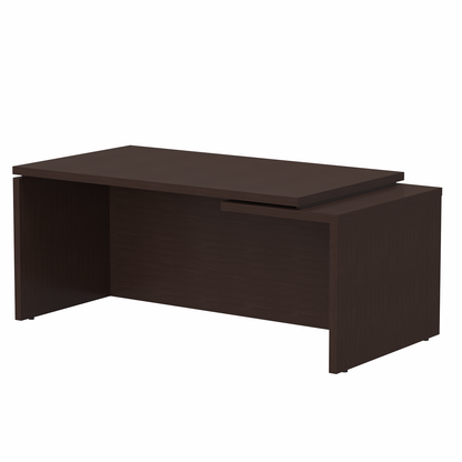 HIGH EXECUTIVE RECTANGULAR SHAPE DESK MADE IN E1 LAMINATE CHIPBOARD WITH GLOSSY ACRYLIC 3D 2MM EDGES, FULL WOODEN MODESTY PANEL AND LEGS by Treejar | Souqify