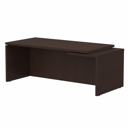 HIGH EXECUTIVE RECTANGULAR SHAPE DESK MADE IN E1 LAMINATE CHIPBOARD WITH GLOSSY ACRYLIC 3D 2MM EDGES, FULL WOODEN MODESTY PANEL AND LEGS by Treejar | Souqify